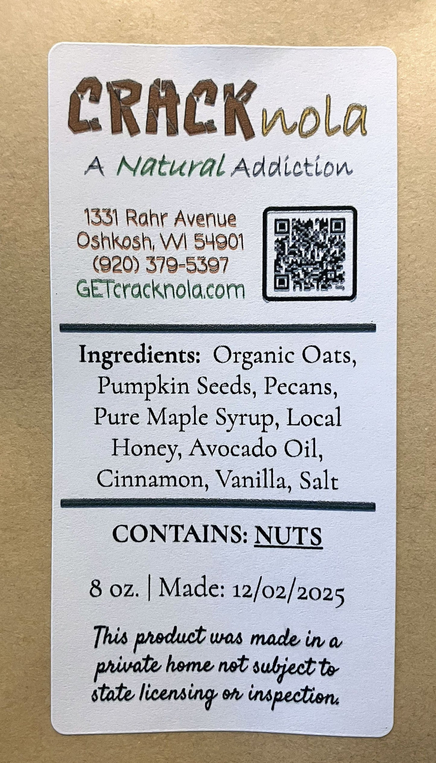 Original Handmade Pecan Granola (8 oz.)